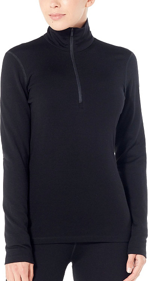 Футболка женская Icebreaker 260 Tech LS Half Zip Black - Фото 2 большая