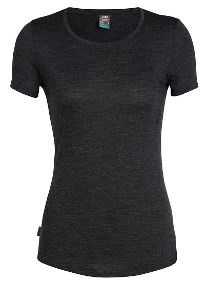 Футболка женская Icebreaker Sphere SS Low Crewe Black Hthr - Фото 1 большая