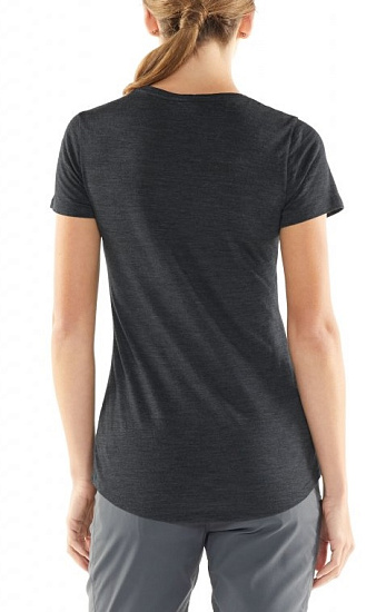 Футболка женская Icebreaker Sphere SS Low Crewe Black Hthr - Фото 3 большая