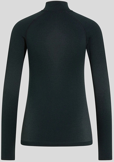 Лонгслив женский Odlo Performance Warm Eco Half Zip Black/Graphite Grey - Фото 3 большая