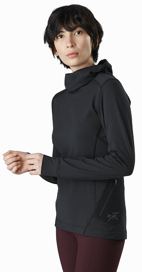Куртка женская Arcteryx Rho LT Hoody Black - Фото 2 большая