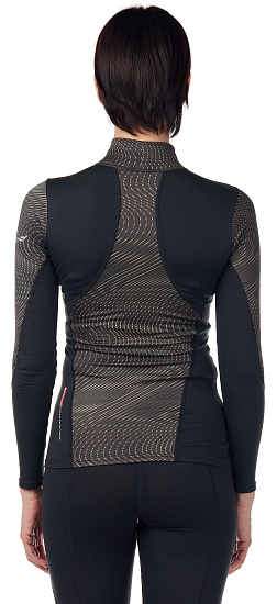 Футболка женская Mizuno Virtual Body G3 High Neck Чер - Фото 4 большая