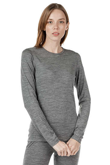 Футболка женская Icebreaker 200 Oasis LS Crewe Gritstone Hthr - Фото 2 большая