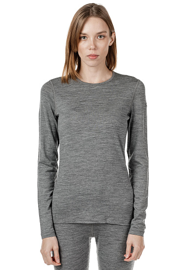 Футболка женская Icebreaker 200 Oasis LS Crewe Gritstone Hthr - Фото 3 большая