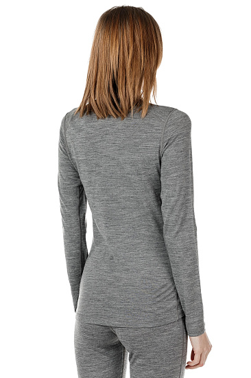 Футболка женская Icebreaker 200 Oasis LS Crewe Gritstone Hthr - Фото 5 большая