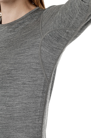 Футболка женская Icebreaker 200 Oasis LS Crewe Gritstone Hthr - Фото 6 большая