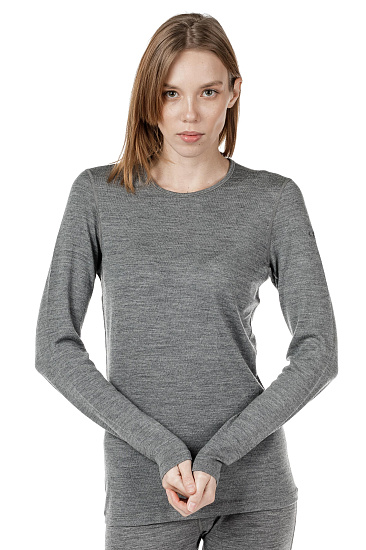 Футболка женская Icebreaker 260 Tech LS Crewe Gritstone Hthr - Фото 2 большая