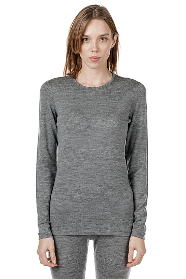 Футболка женская Icebreaker 260 Tech LS Crewe Gritstone Hthr - Фото 3 большая