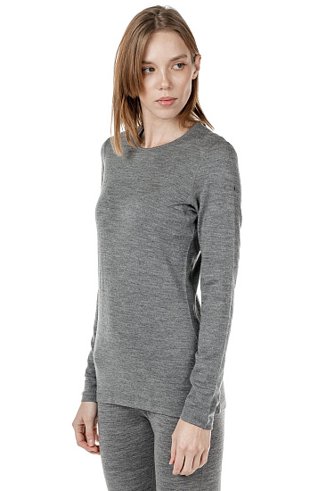 Футболка женская Icebreaker 260 Tech LS Crewe Gritstone Hthr - Фото 4 большая