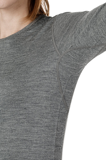 Футболка женская Icebreaker 260 Tech LS Crewe Gritstone Hthr - Фото 6 большая