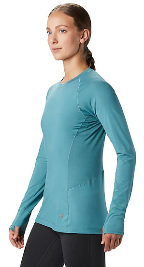 Лонгслив женский Mountain Hardwear Ghee LS Crew Морской - Фото 3 большая