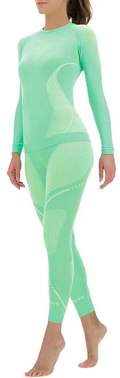 Лонгслив женский UYN Evolutyon Uw Sl Light Green/White/White - Фото 3 большая