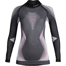 Лонгслив женский UYN Evolutyon Uw Turtle Neck Melange Anthracite Melange/Raspberry/Purple