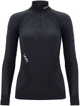Лонгслив женский UYN Ambityon Uw Zip Up Turtle Neck Blackboard/Anthracite/White