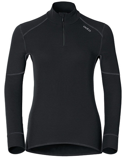 Футболка женская Odlo X-Warm zip Black - Фото 1 большая
