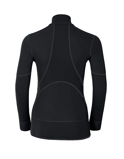 Футболка женская Odlo X-Warm zip Black - Фото 2 большая