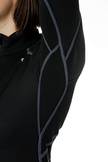 Футболка женская Odlo X-Warm zip Black - Фото 5 большая