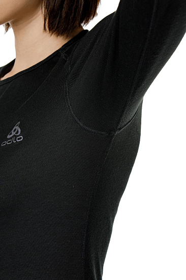 Футболка женская Odlo Warm Black - Фото 2 большая