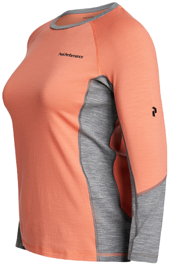 Лонгслив женский Peak Performance Magic Crew Light Orange/Grey Melange - Фото 5 большая
