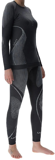 Лонгслив женский UYN Evolutyon Comfort Uw Lg_Sl. Plus size Charcoal/White/Light Grey - Фото 3 большая