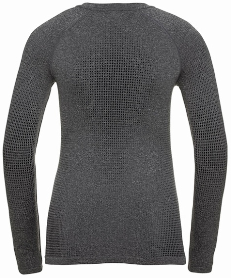 Футболка женская Odlo Performance Warm Eco Серый меланж/Черный - Фото 2 большая