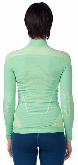 Футболка женская UYN Evolutyon Uw Lg_Sl Turtle Neck Light Green/White/White - Фото 4 большая