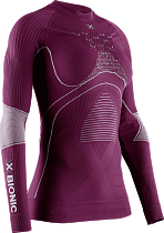 Футболка женская X-Bionic Energy Accumulator 4.0 Round Neck Lg Sl Plum/Pearl Grey