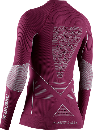 Футболка женская X-Bionic Energy Accumulator 4.0 Round Neck Lg Sl Plum/Pearl Grey - Фото 2 большая