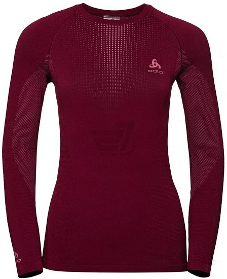 Футболка женская Odlo Top L/S Performance Warm Rumba Red/Mesa Rose - Фото 1 большая