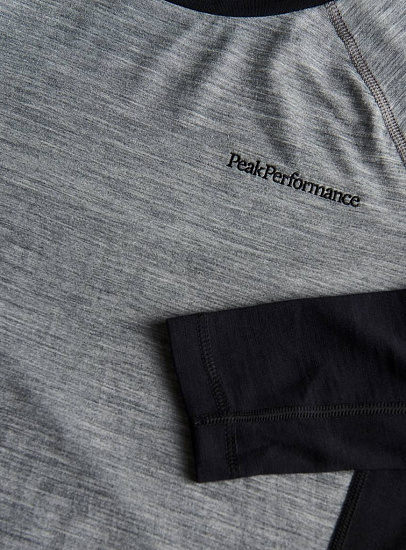 Футболка женская Peak Performance Magic Crew Grey Melange/Black - Фото 2 большая