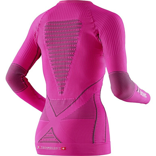 Футболка женская X-Bionic Accumulator Evo Shirt Long Sleeves Round Neck Pink/Charcoal - Фото 2 большая