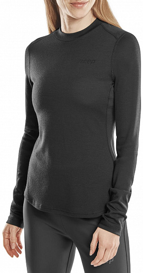 Лонгслив женский CEP C81MW Cold Weather Merino Black - Фото 3 большая