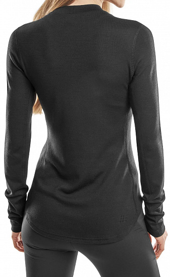 Лонгслив женский CEP C81MW Cold Weather Merino Black - Фото 4 большая