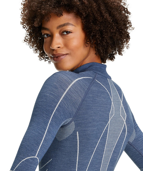 Лонгслив женский Falke Wool-Tech Zip Capitain - Фото 3 большая