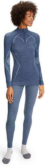 Лонгслив женский Falke Wool-Tech Zip Capitain - Фото 4 большая