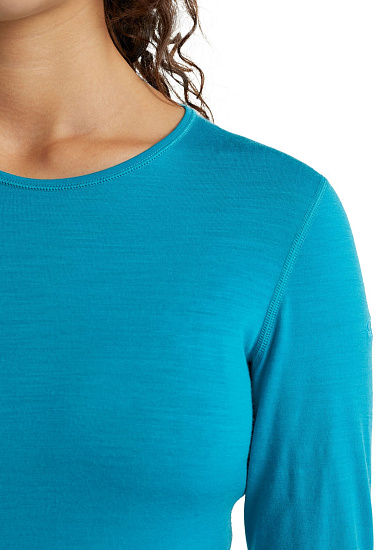 Футболка женская Icebreaker 200 Oasis LS Crewe Arctic Teal - Фото 5 большая