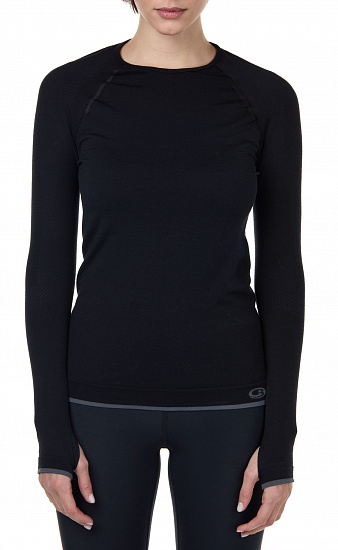 Футболка женская Icebreaker 200 Zone Seamless LS Crewe Black - Фото 1 большая