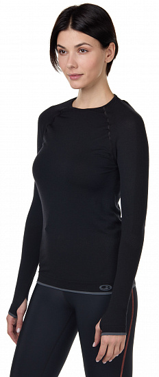 Футболка женская Icebreaker 200 Zone Seamless LS Crewe Black - Фото 2 большая