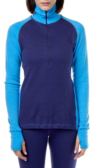 Лонгслив женский Devold Expedition Zip Malibu/Evening - Фото 1 большая