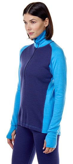 Лонгслив женский Devold Expedition Zip Malibu/Evening - Фото 3 большая