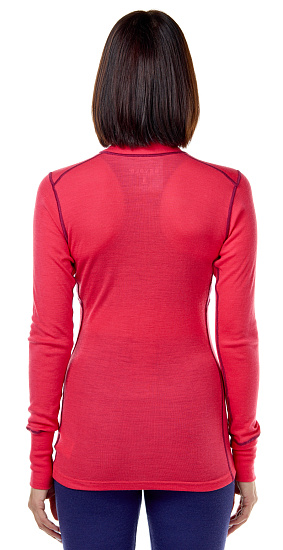 Лонгслив женский Devold Hiking Half Zip Poppy/Beetroot - Фото 3 большая