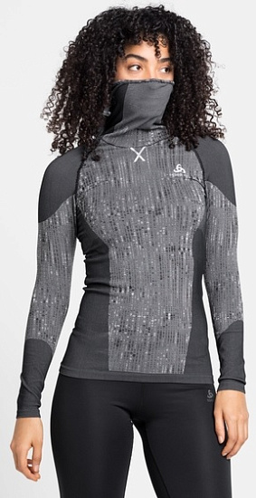 Футболка женская Odlo With Facemask L/S Blackcomb Черный - Фото 6 большая