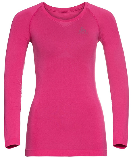 Футболка женская Odlo Performance Evolution Warm LS Пурпурно-Розовый - Фото 1 большая