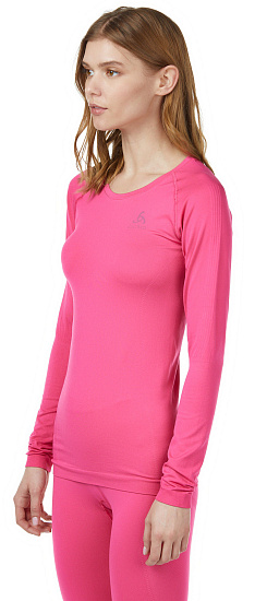 Футболка женская Odlo Performance Evolution Warm LS Пурпурно-Розовый - Фото 5 большая