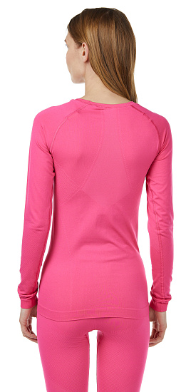Футболка женская Odlo Performance Evolution Warm LS Пурпурно-Розовый - Фото 6 большая