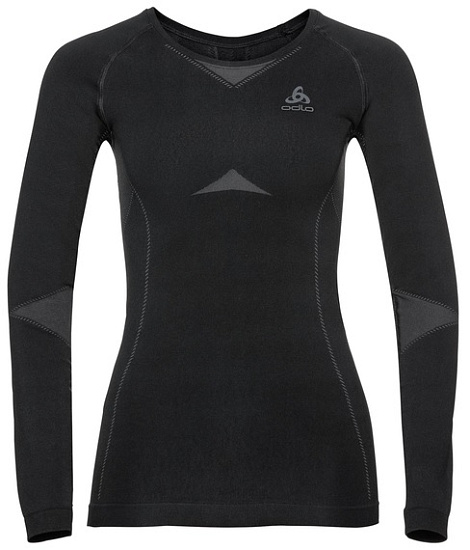 Футболка женская Odlo Performance Evolution Черный/Темно-Серый Графит - Фото 1 большая