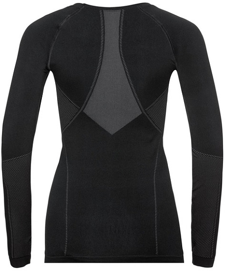 Лонгслив женский Odlo Performance Evolution Warm LS Черный/Темно-Серый Графит - Фото 2 большая