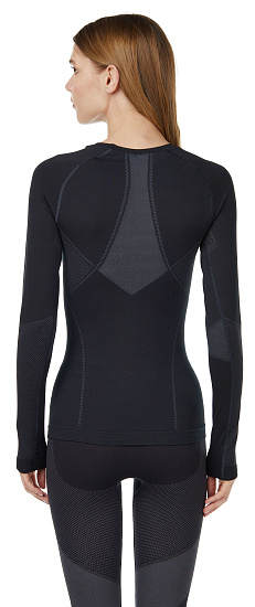 Лонгслив женский Odlo Performance Evolution Warm LS Черный/Темно-Серый Графит - Фото 6 большая