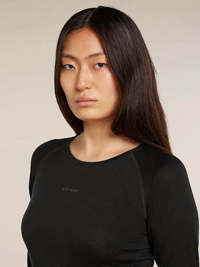 Лонгслив женский Icebreaker ZoneKnit 200 Black - Фото 5 большая