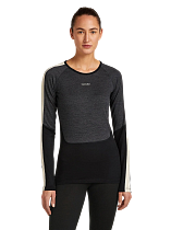 Лонгслив женский Icebreaker 200 Oasis+ Black/Jet Hthr/Undyed/Cb